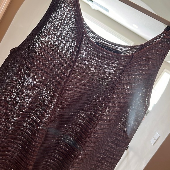 PERUVIAN connection dark chocolate brown tank tunic beautiful boho neutral LG - Picture 14 of 17